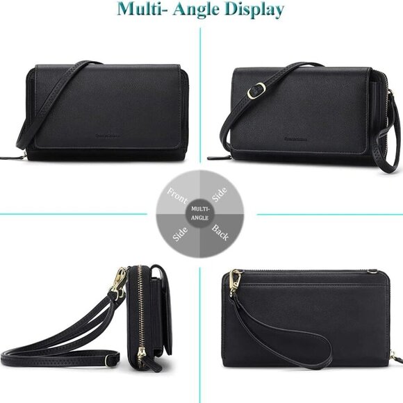 Women Wallet Purse Card Holder with RFID, Large Capacity Crossbody Wristlet Clut - Picture 6 of 6